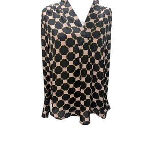 Ann Taylor Women's Size XS Pullover Long Sleeve Designer Tunic Blouse Geometric